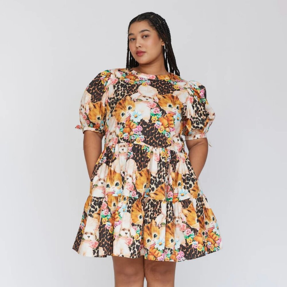 Animal Picnic Mini Smock Dress